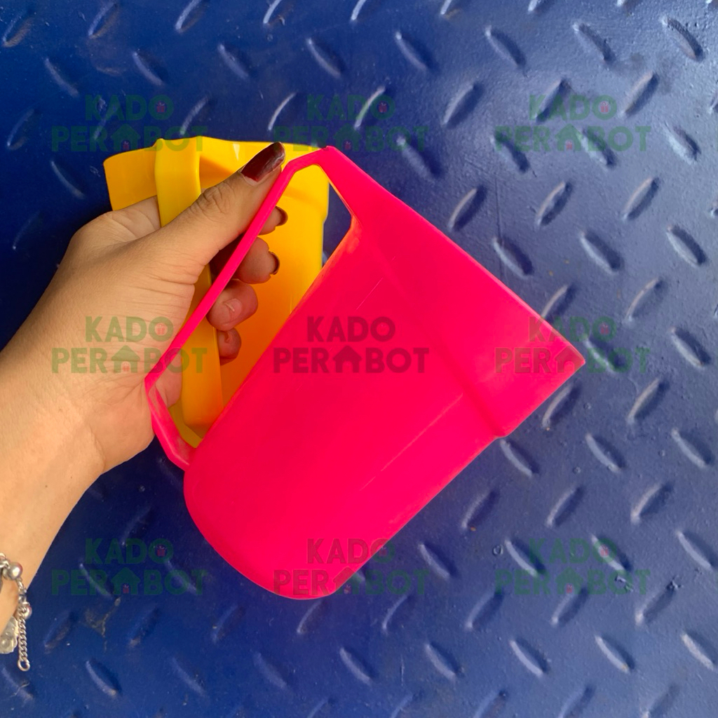 Gelas Plastik MQI-Gelas Gagang Murah-Gelas Warna Gagang