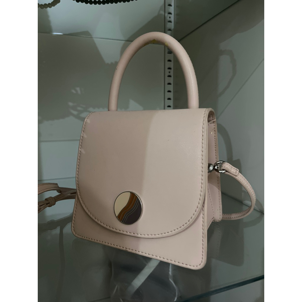 Charles&Keith Bag || Tas selempang pink Charles and Keith