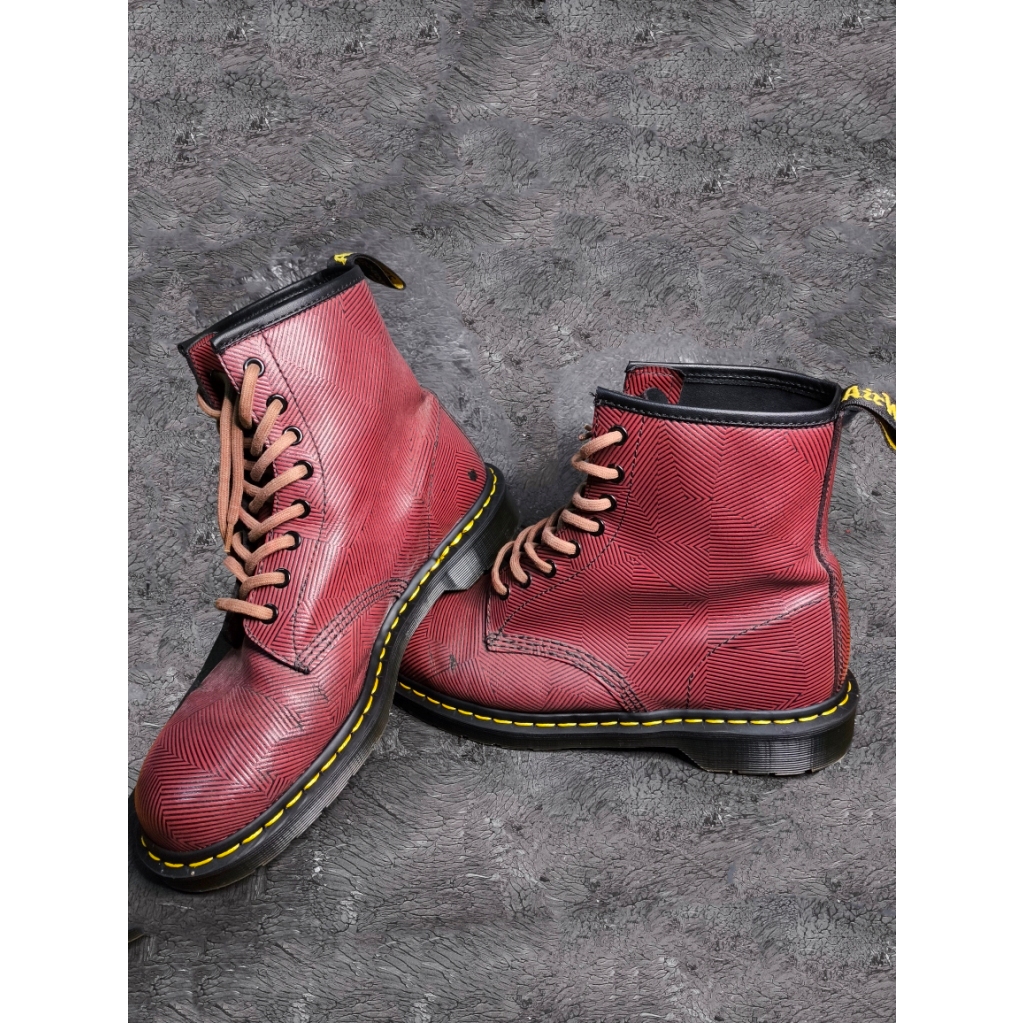 PRELOVED - Original Sepatu Dr Martens / Docmart Geostripe 1460 Oxblood EU 43 / UK 9 / US 10