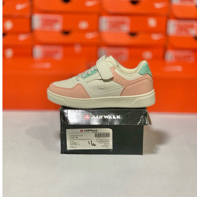 SEPATU ANAK KIDS AIRWALK CLAY JUNIOR BEIGE PINK ORIGINAL