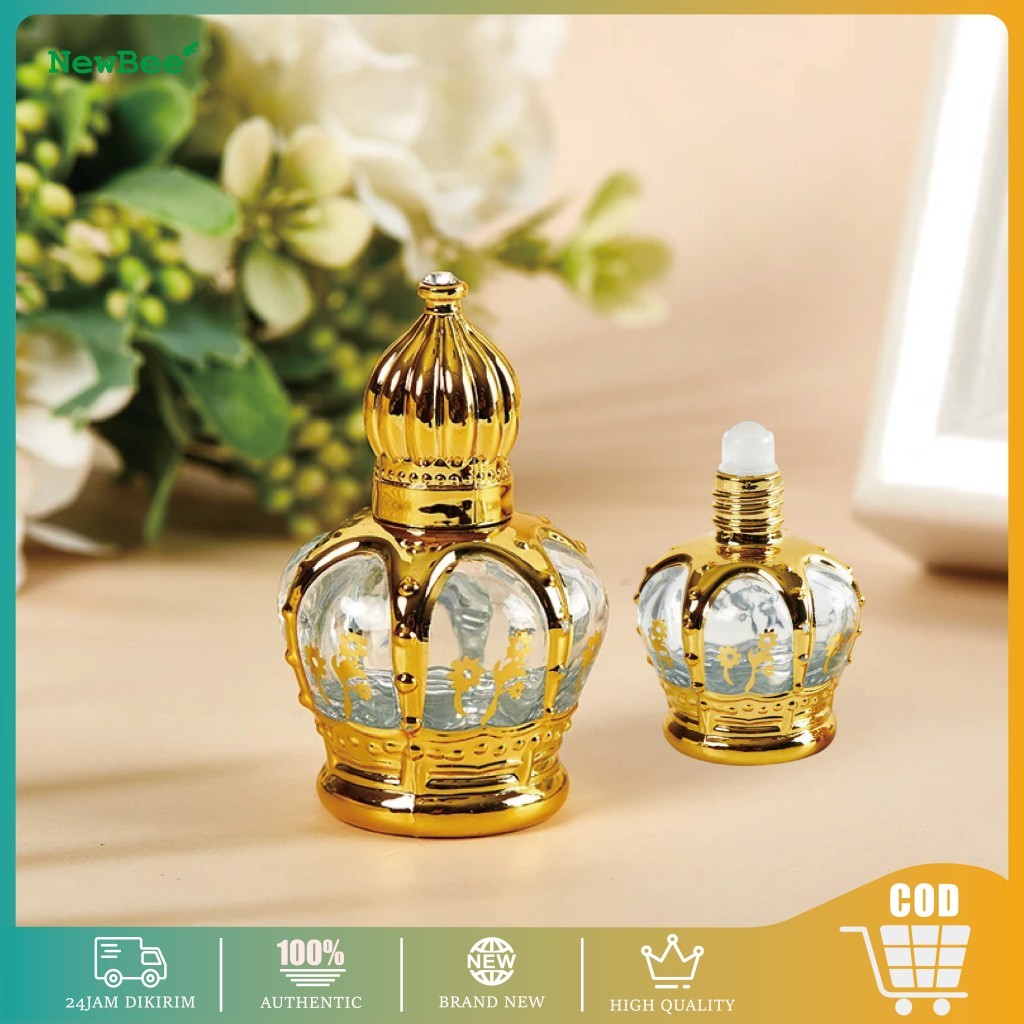 15ml Botol Roller Kaca Tebal Crown Parfum Roller Ball Botol Minyak Oil Rolon Botol Aromatheraphy Ant