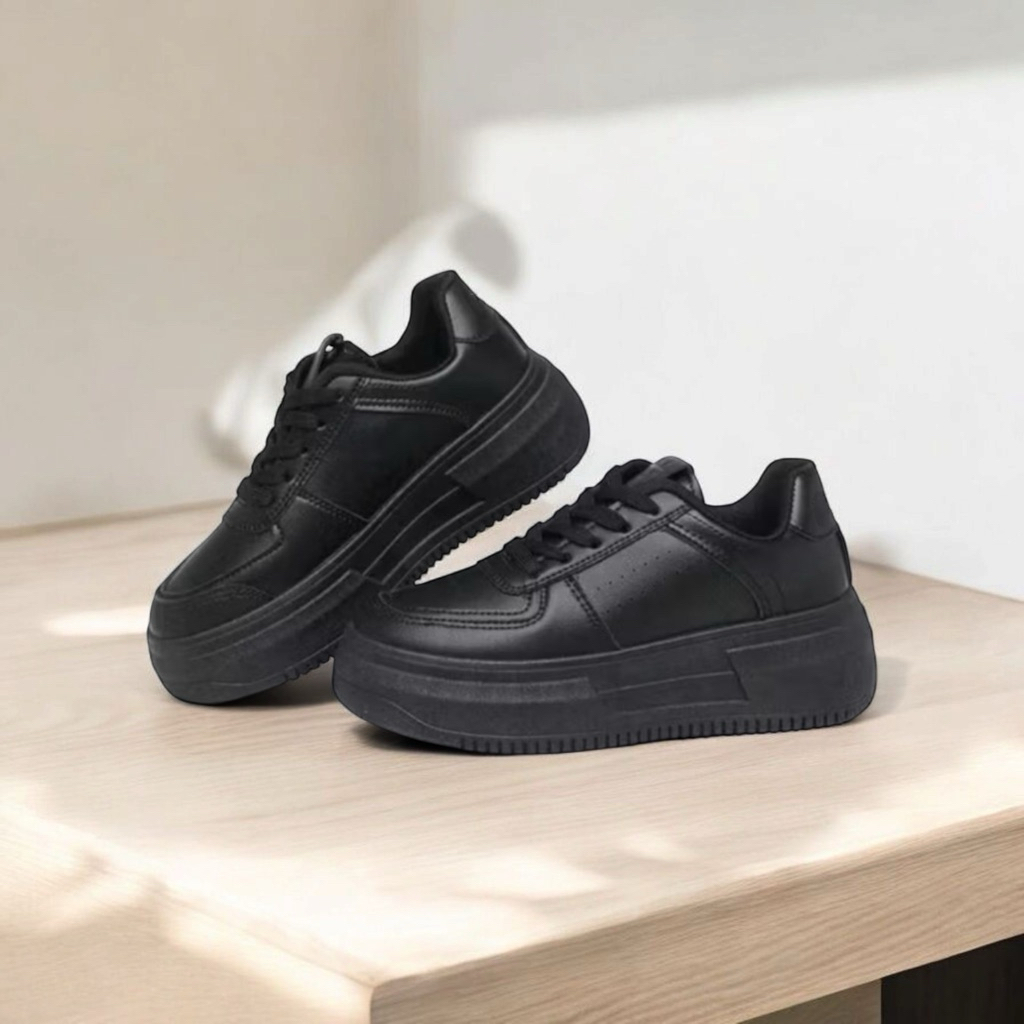 " Macati"Sepatu Sneakers Putih Polos Wanita Sepatu olah Cewek HItam Polos Korean Style/Sepatu OOTD