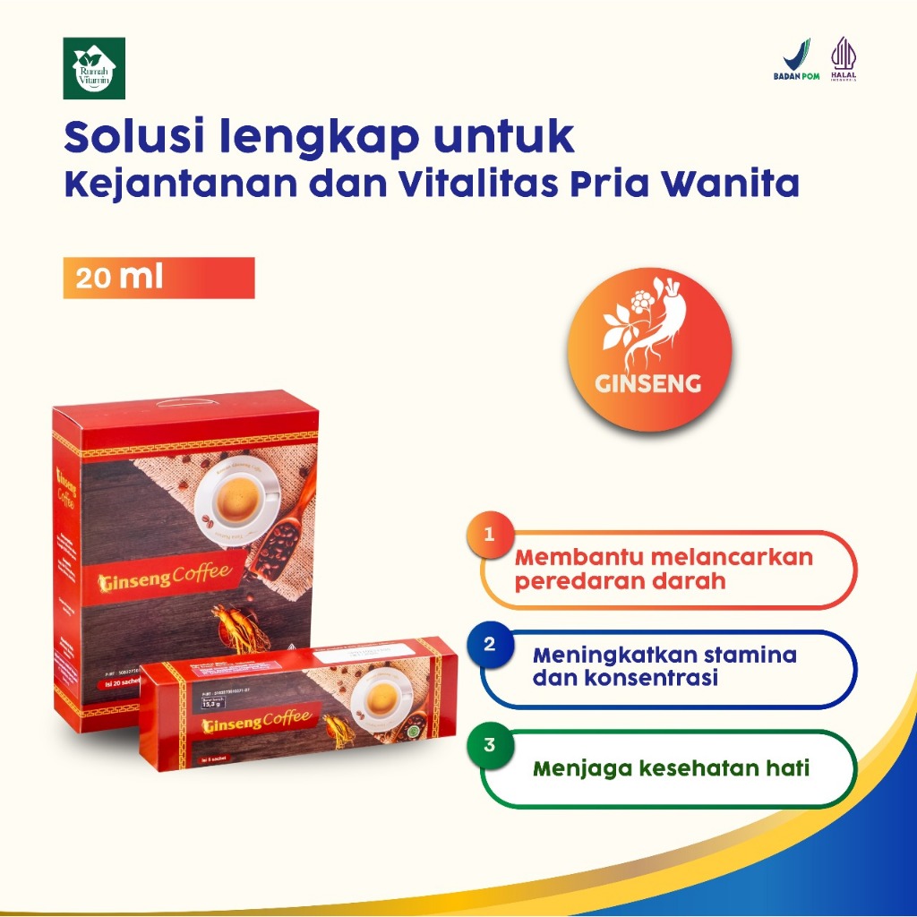 

Korean Ginseng Coffee KOPI GINSENG ASLI Solusi Kejantanan dan Vitalitas Pria Wanita