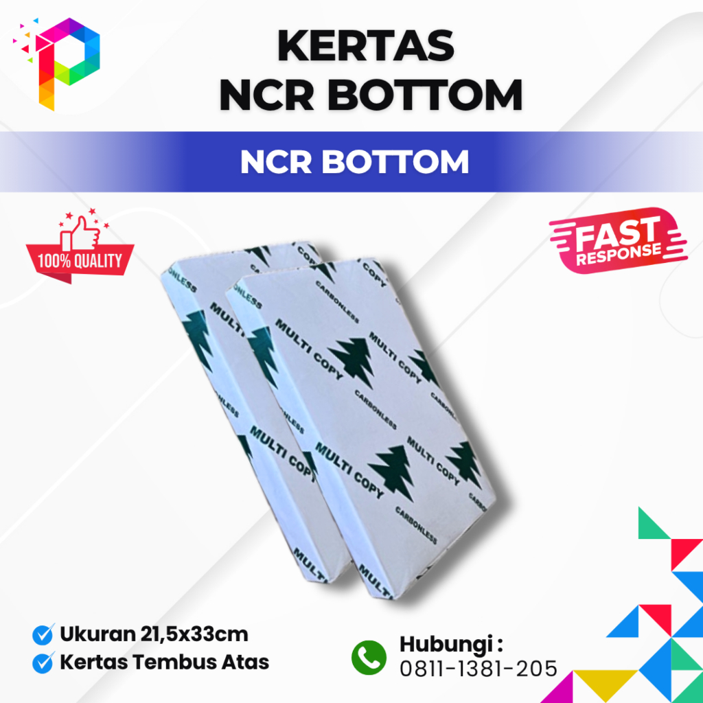 

Kertas NCR Folio _ Bottom (isi 500 lembar) Biru Hijau Kuning Merah
