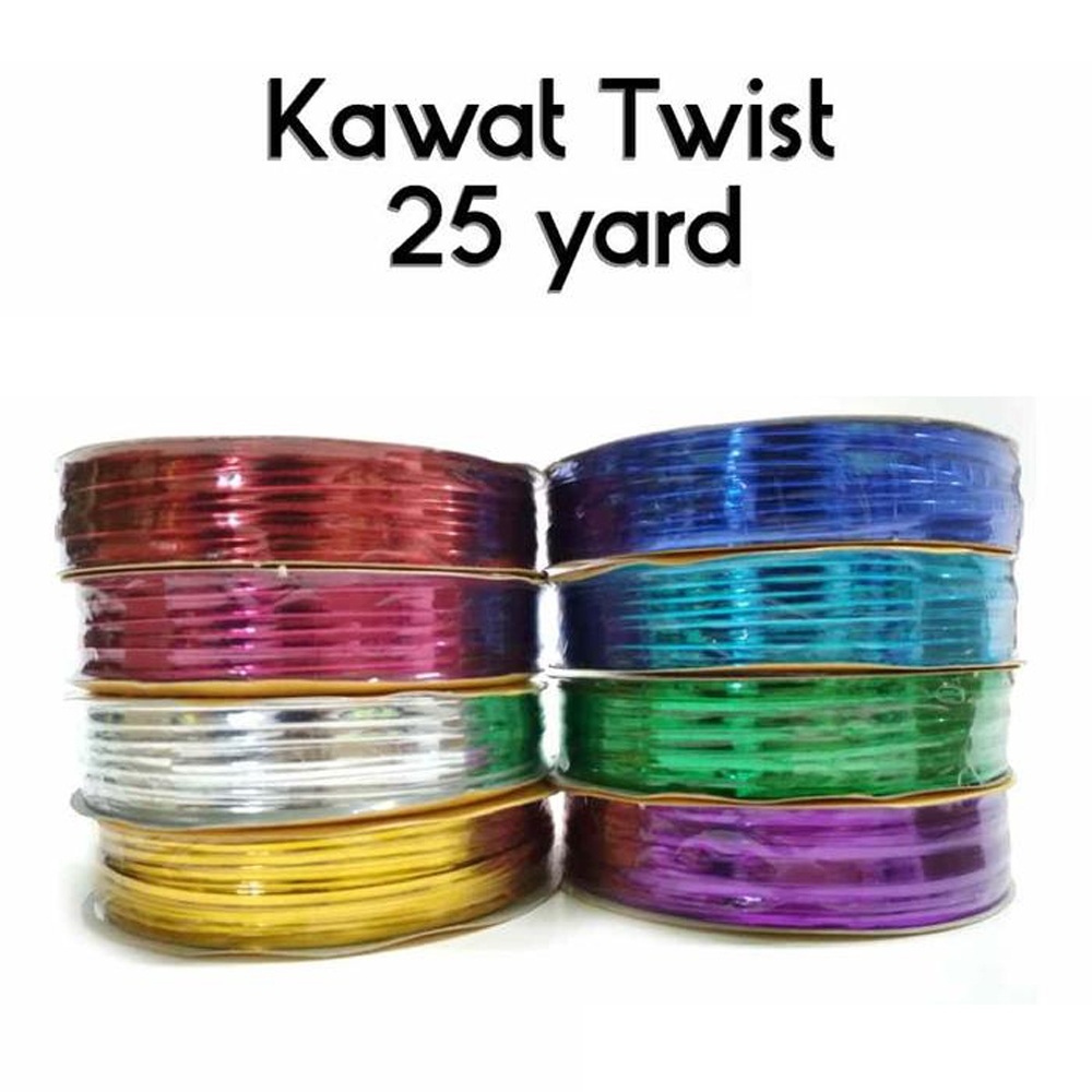 

COD Joymart Pita Kawat Roll Tali Pengikat Souvenir 1Roll Ribbon Craft Decorating Gift Foil Twist Tie