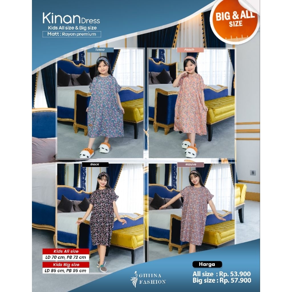 kinan dress kids by ghina fashion