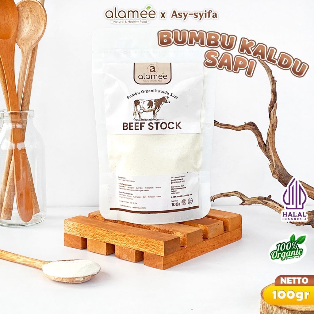 

ALAMEE Kaldu Sapi Bubuk NON MSG Bumbu Dapur Organik Beef Powder Praktis 100gr ASY SYIFA