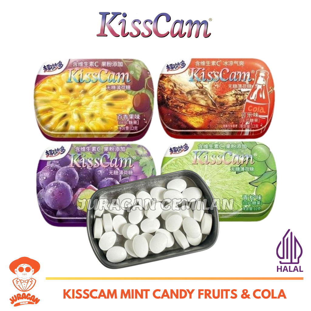 

KissCam Permen Mint Segar Rasa Aneka Buah Dan Cola 12g