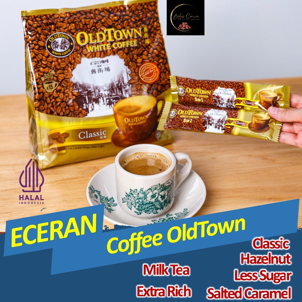

(ECERAN) Coffee Old Town White Coffee Less Sugar Salted Caramel and Extra Rich White Coffee