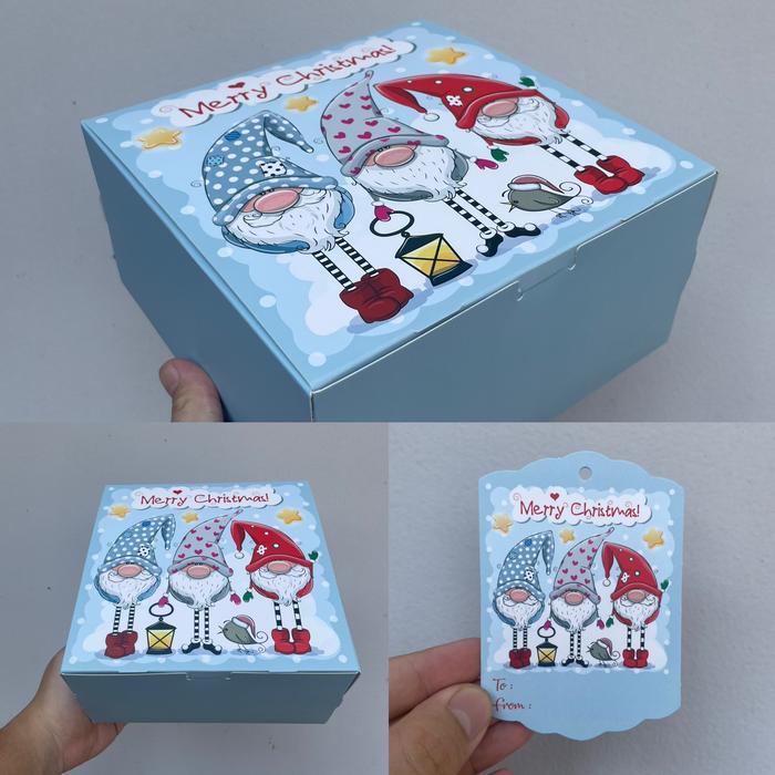 

Cake Box Roti Natal kemasan kue lapis legit Kotak Merry Christmas ukuran 20x20x10 cm