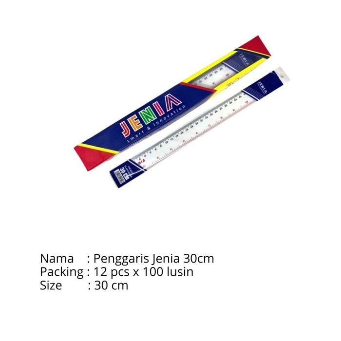 

PENGGARIS JENIA 30 cm per pack Rol Plastik Ruler Plastic - 30cm 12 pcs