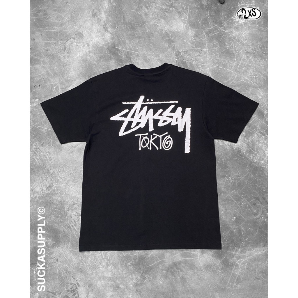 STUSSY STOCK TOKYO TEE - BLACK