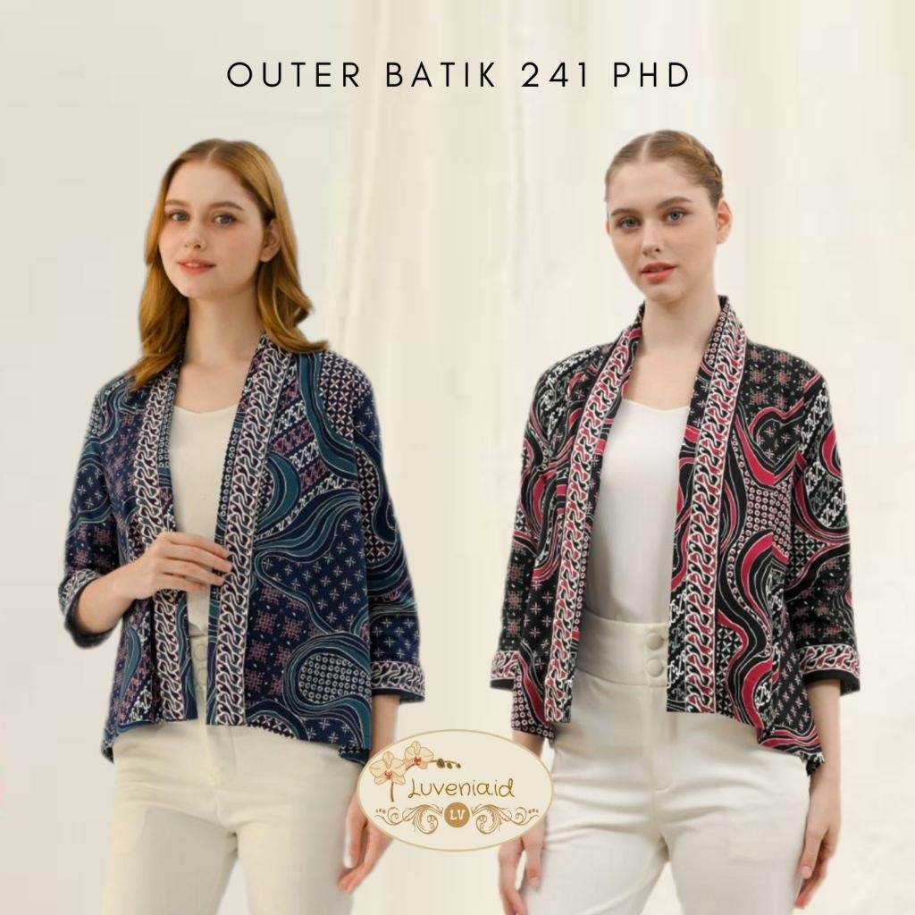 Outer Batik 241 PHD NAVY PHD RED - Batik Modern / Blazer Batik / Batik Jumbo / Batik Couple / Batik 