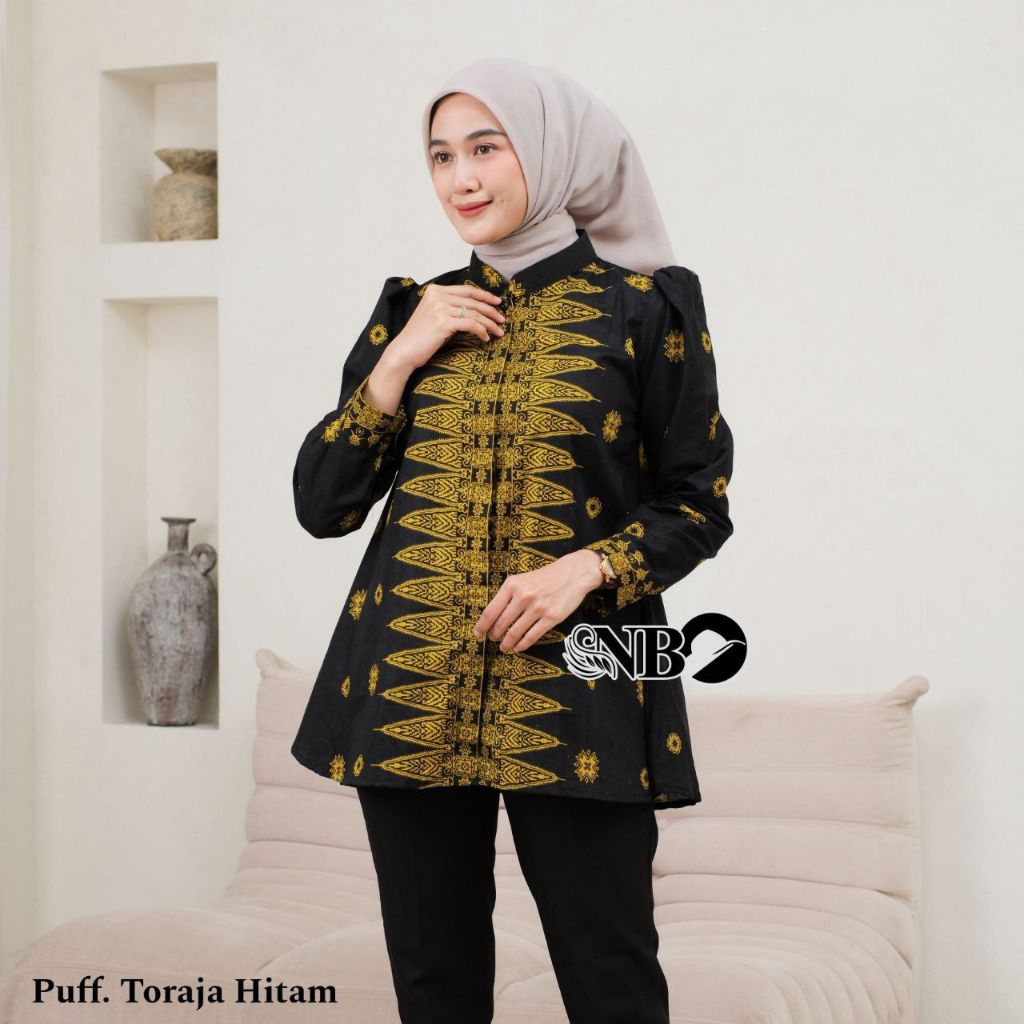 Atasan Batik Wanita Toraja Couple Batik Pria Sarimbit Seragam Batik Kekinian Batik Kantor Baju Konda