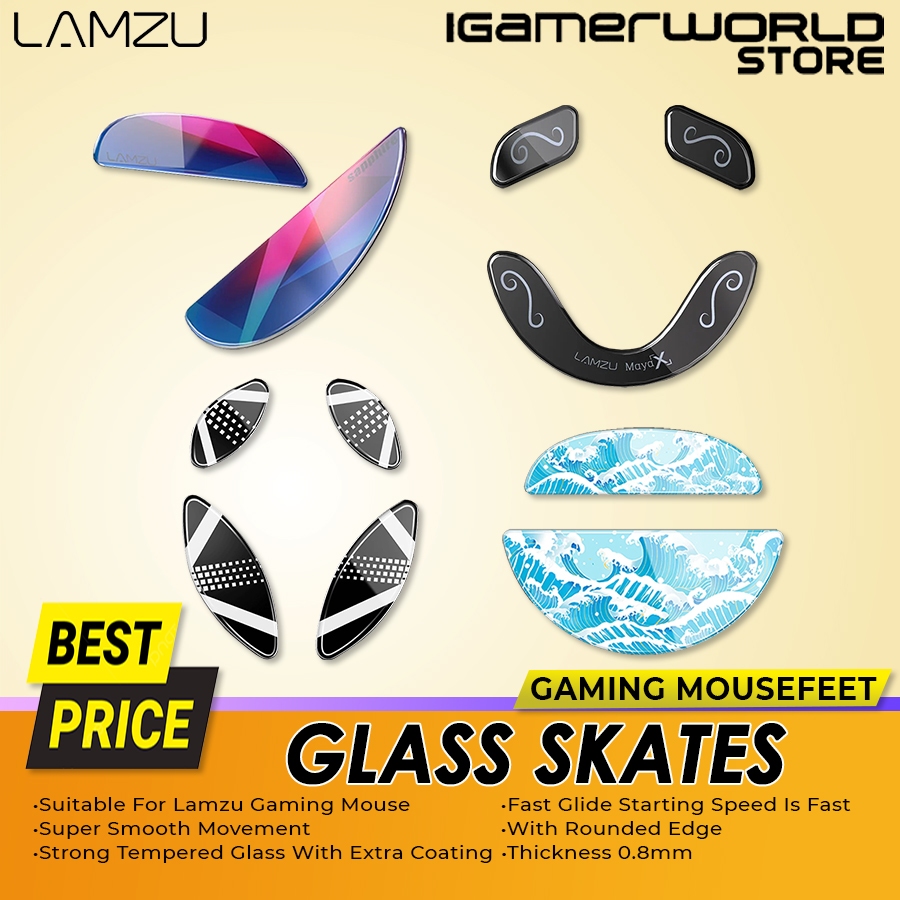 Lamzu Glass Skates Mousefeet Tempered for Lamzu Gaming Mouse