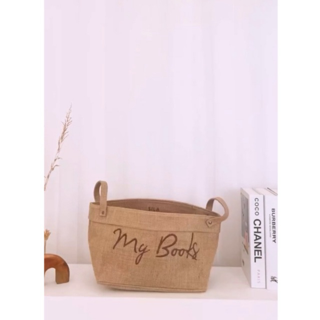 Souvenir Hampers Tas Karung Goni Custom Handmade Basket Lebaran Idul Fitri- Tas Keranjang Goni Oval 