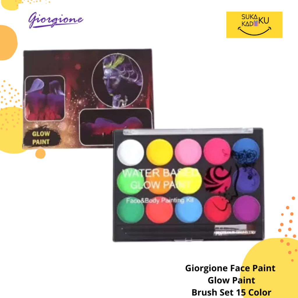 

Giorgione Face Paint Brush Set 15 Colors G-BP10/FC1505 Glow Paint