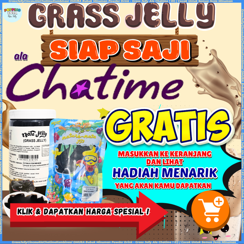 

GrassJellyCincauAlaChatimeKombinasi OMURA Bubuk Minuman Powder Drink - Grass Jelly Ala Chatime 1 KG | Cocok Untuk Semua Jenis Minuman