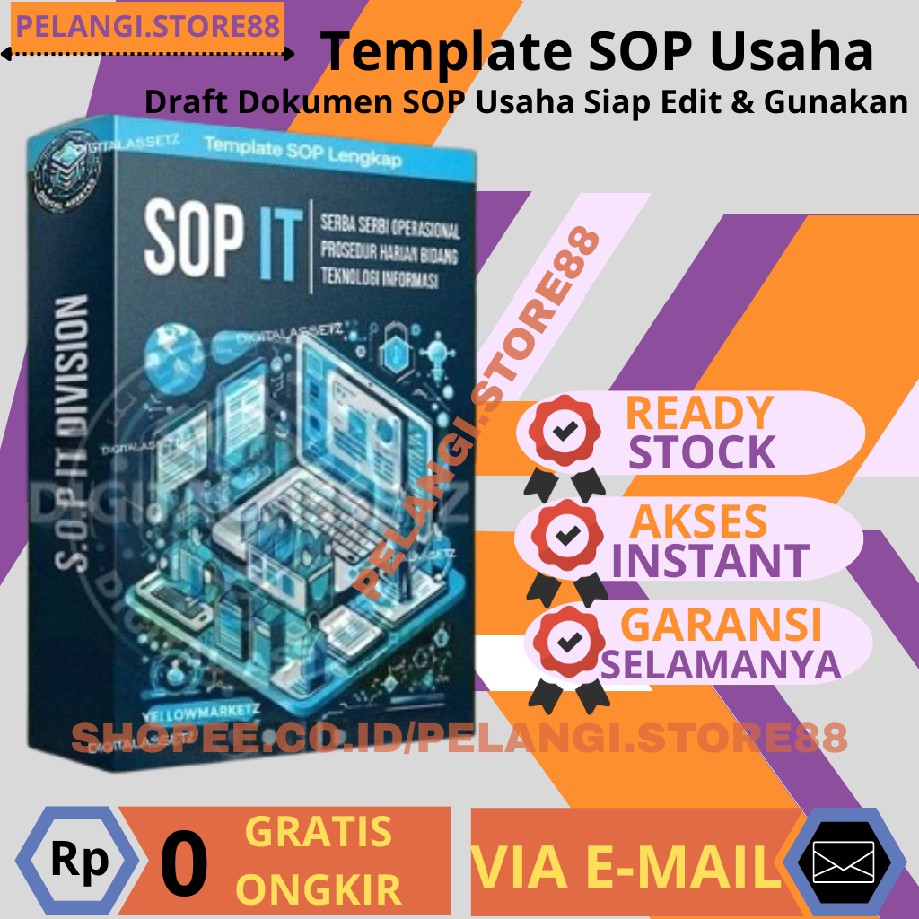 FULL Paket SOP IT Division - Template SOP Divisi IT Perusahaan Lengkap - Template Sop Usaha