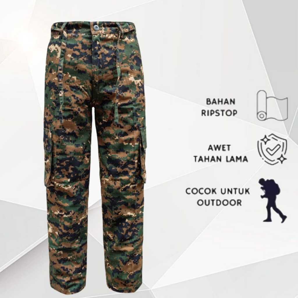 Celana Panjang Pria Outdoor Bahan Ripstop Awt Tahan Lama loreng army US MARAPAT