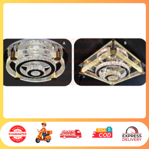 SL1640-60/1643-60X60 LAMPU PLAFON KRISTAL LED+REMOTE MINIMALIS MODERN DEKORASI MEWAH CELLING LAMP