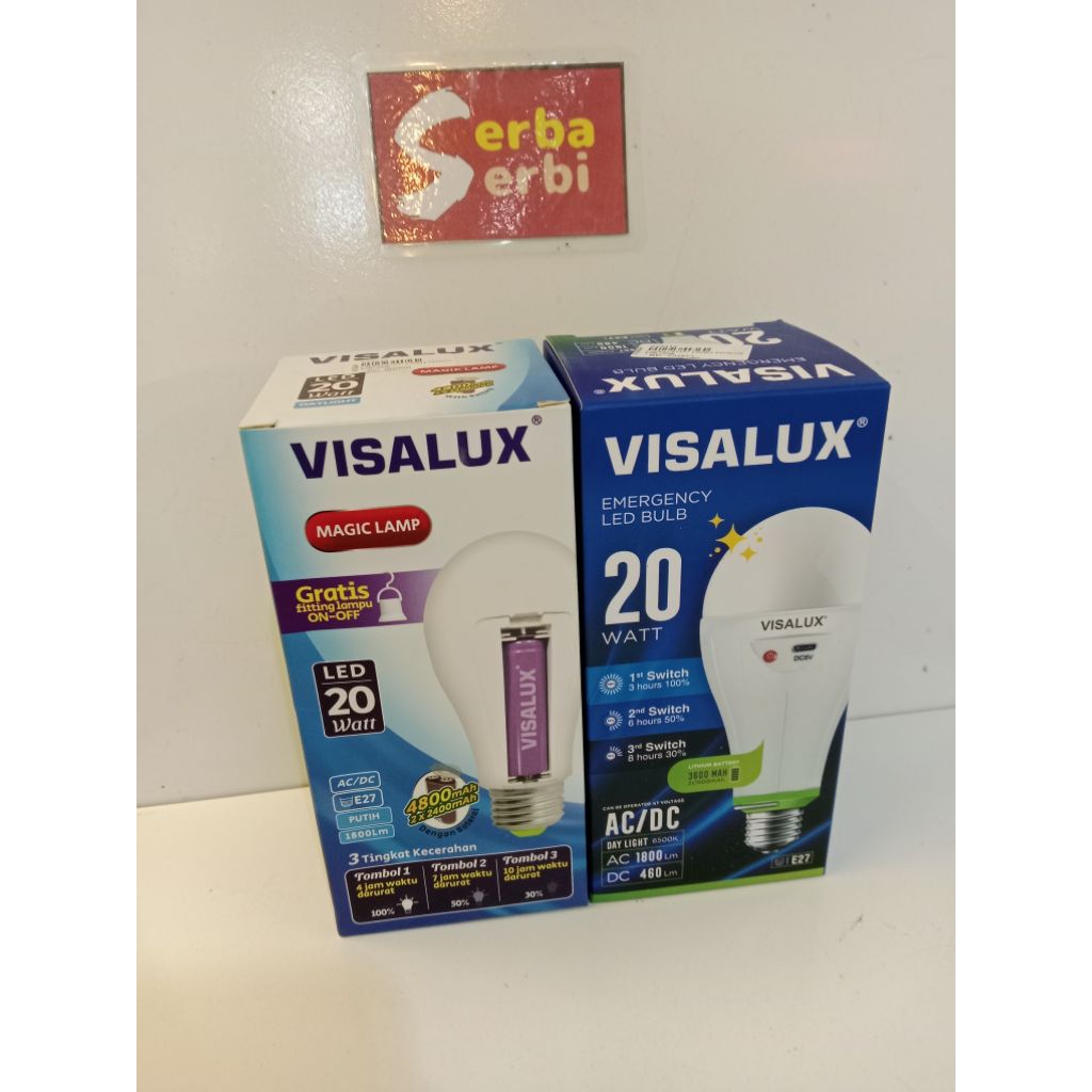 -VSB-20W-Lampu led emergency bulb 20w +2battery Visalux