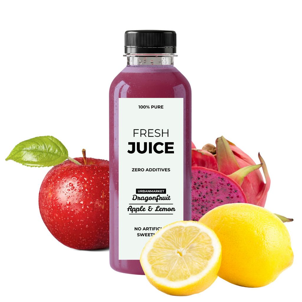 

Jus Apel Buah Naga Lemon Segar Cold Pressed 1000 ml – 100% Buah Asli, Murni Tanpa Gula Tambahan