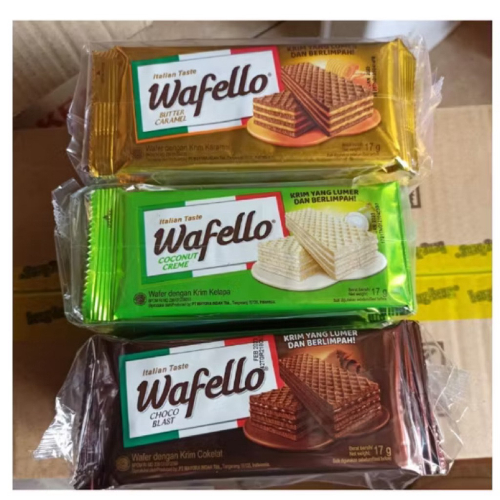 

wafello isi 10 rasa butter caramel/coconut/cokelat