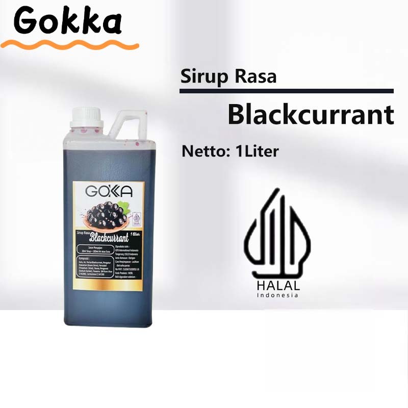 

Gokka Blackcurrant Sirup Minuman 1L - Blackcurrant Flavor Syrup / Sirup Blackcurrant