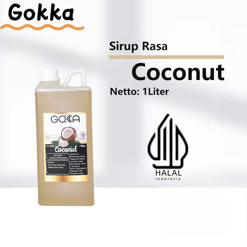 

Gokka Coconut Sirup Minuman 1L - Coconut Flavor Syrup / Sirup Coconut
