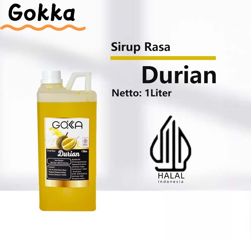 

Gokka Durian Sirup Minuman 1L - Durian Flavor Syrup / Sirup Durian