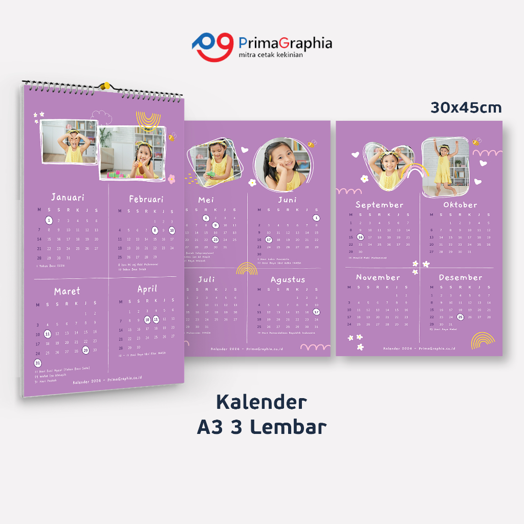 

Kalender Dinding A3 isi 3 lbr