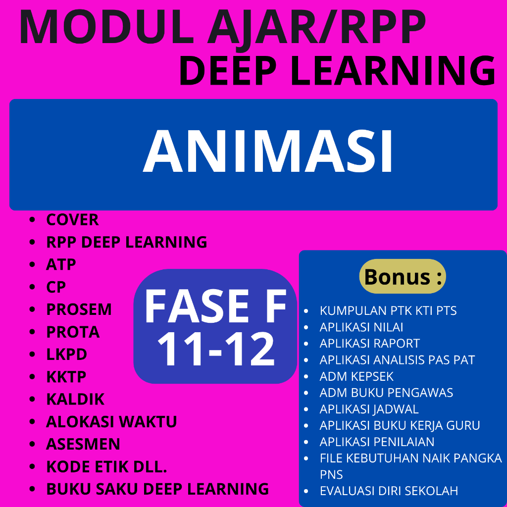 

RPP Deep Learning SMK ANIMASI FASE F (11-12) - RPP DEEP LEARNING SMK TERBARU