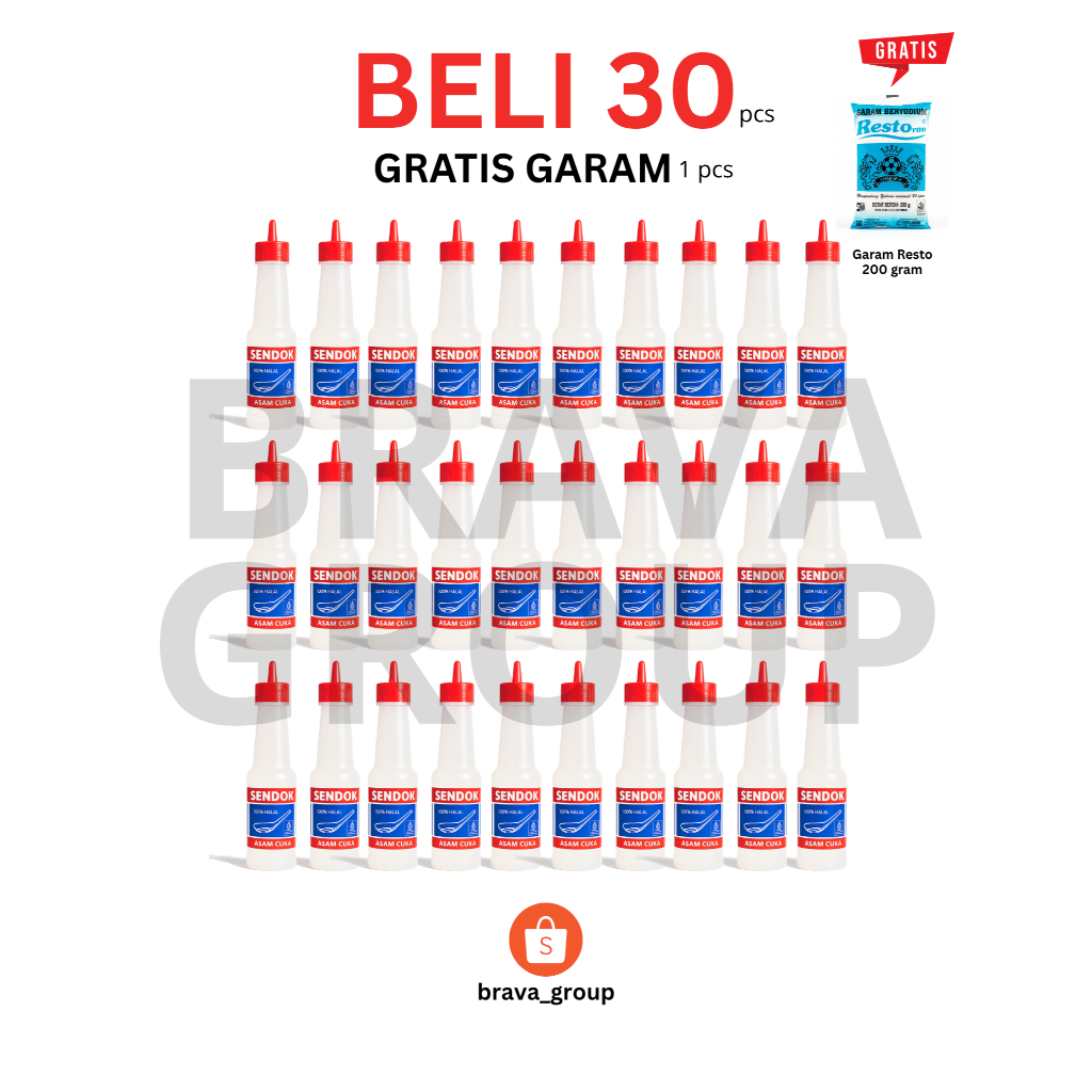 

[PAKET 30 pcs] Cuka Cap Sendok 100ml / Cuka Makan Bakso / Cuka Dapur / Exp. panjang / Cuka Bakso