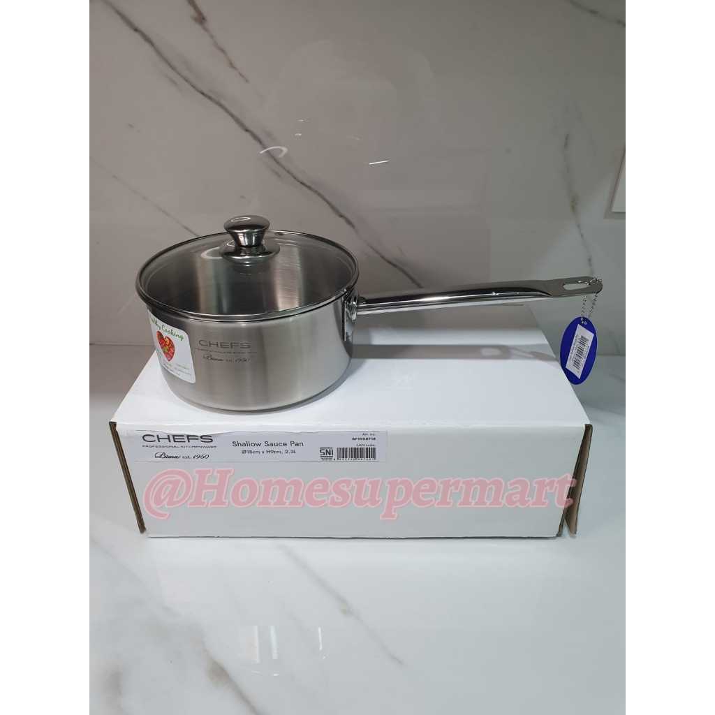 Panci Bima Chefs Shallow Saucepan BP1900718 Panci SUS 304 Full Stainless