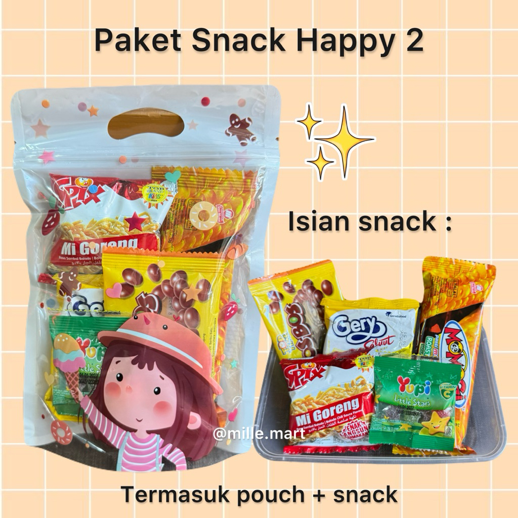 

Paket Happy 2- Goodiebag tas ulang tahun snack/ziplock goodie bag/Paket Ulang Tahun Anak/Bingkisan Ulang Tahun Anak/Souvernir Pesta Ulang Tahun/Hampers Ulang Tahun Anak/Paket Makanan Ringan Anak