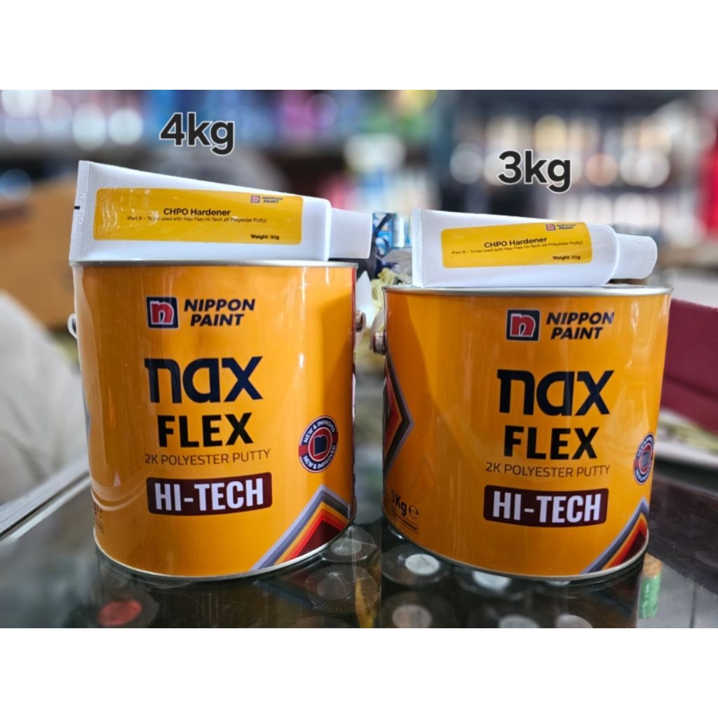 Dempul Nippon NAX Flex Hi-tech/Dempul Nippon Paint/Polyester Putty/Dempul Plastik 3kg & Dempul Plast