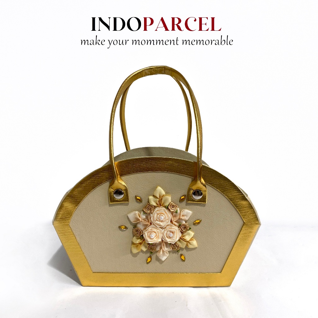 INDOPARCEL - Box Parcel Aurora Tas Box Parcel Kombinasi Bunga Pita Tas Hantaran Pernikahan Tas Hampe
