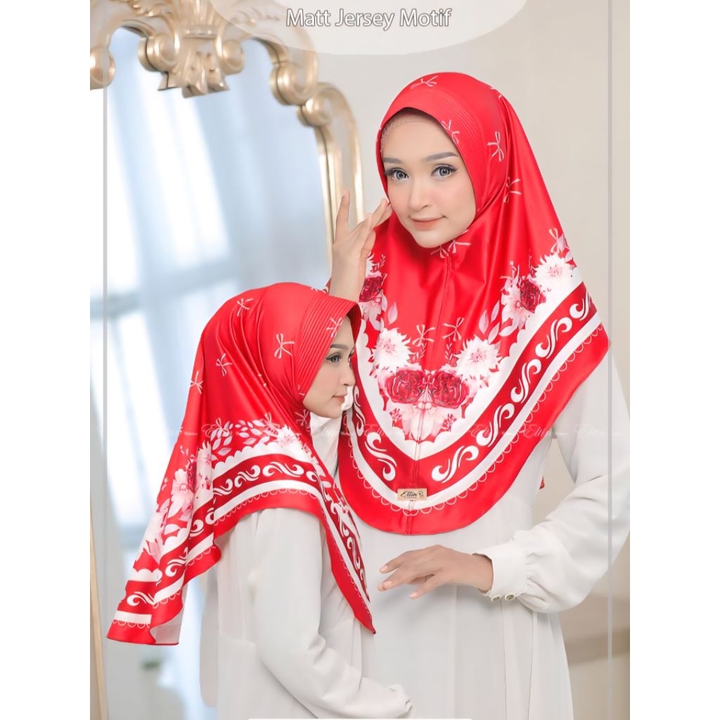 Bergo Instant Motif PRINTING Merah Putih KEMERDEKAAN Size L Jersey Printing Sublim