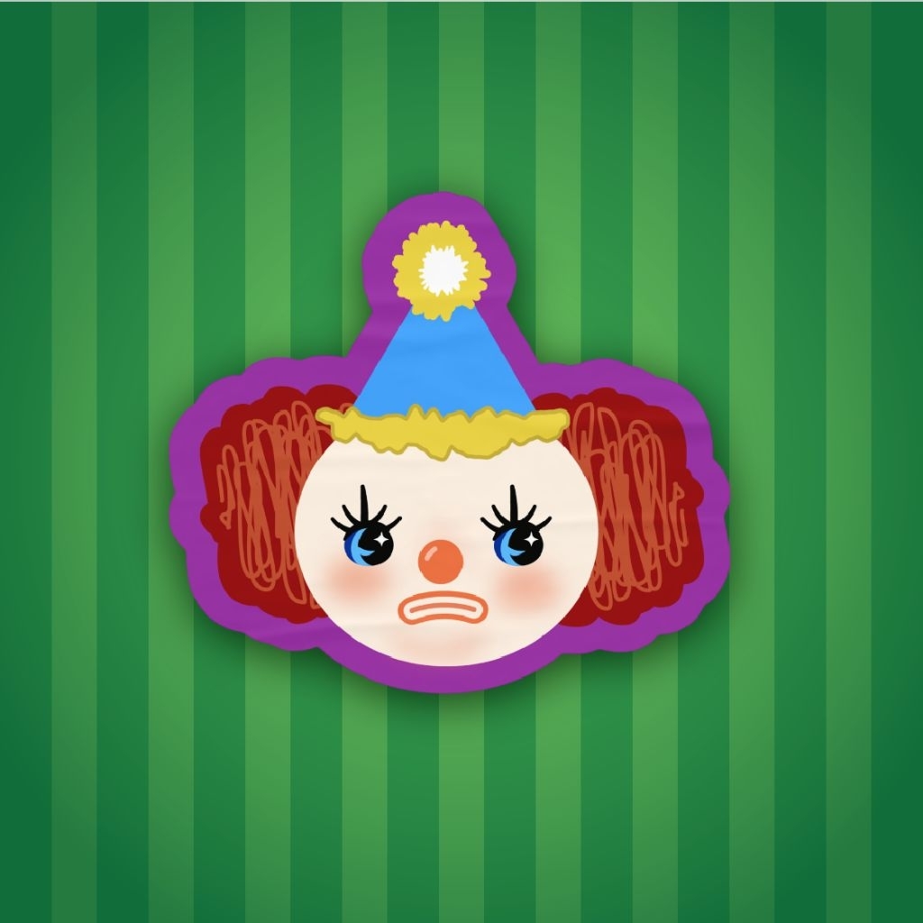 

Sticker Frowny the Clown Holographic Star effect