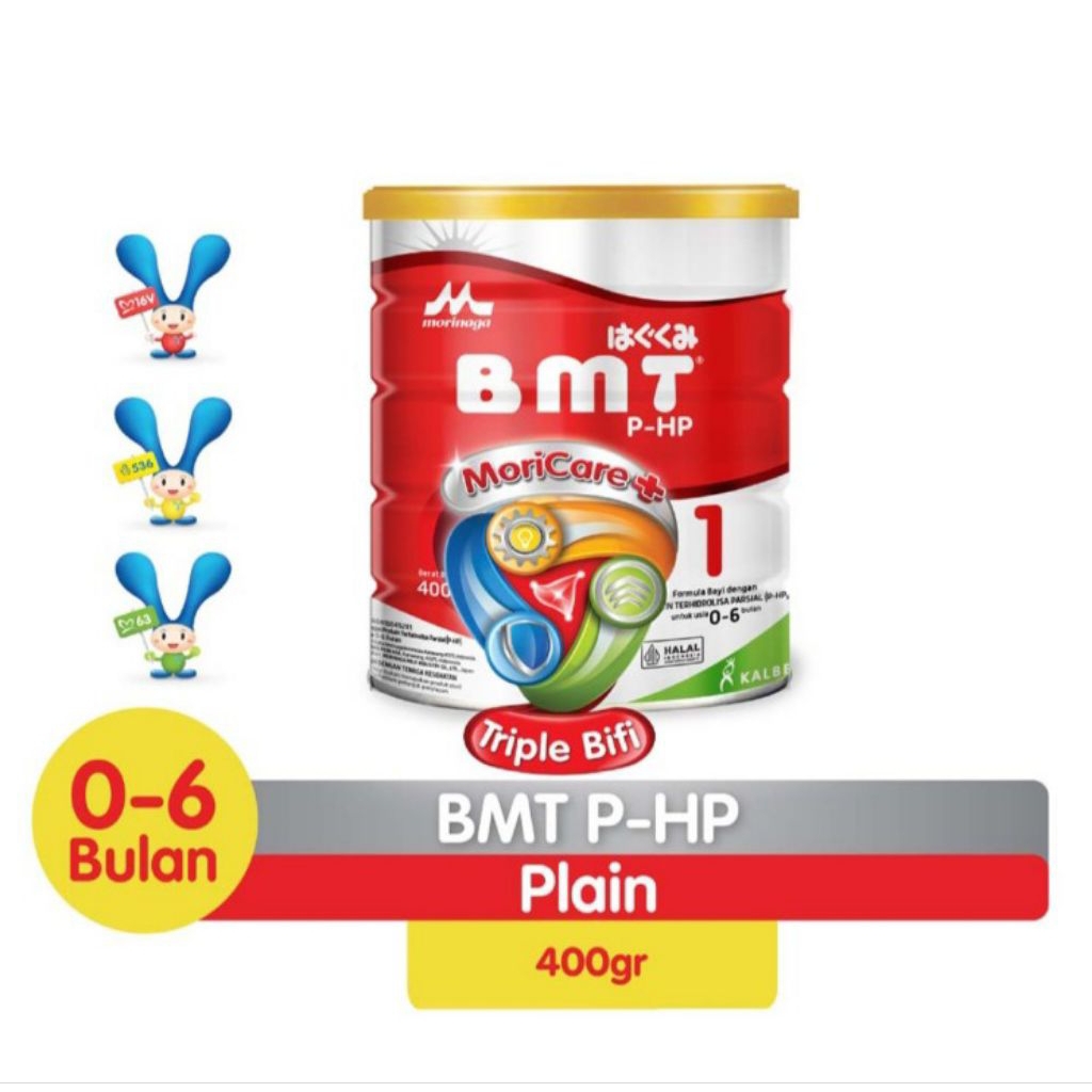 Morinaga BMT 1 P-HP Susu Bubuk Formula Bayi 0-6 Bulan Plain 400 g