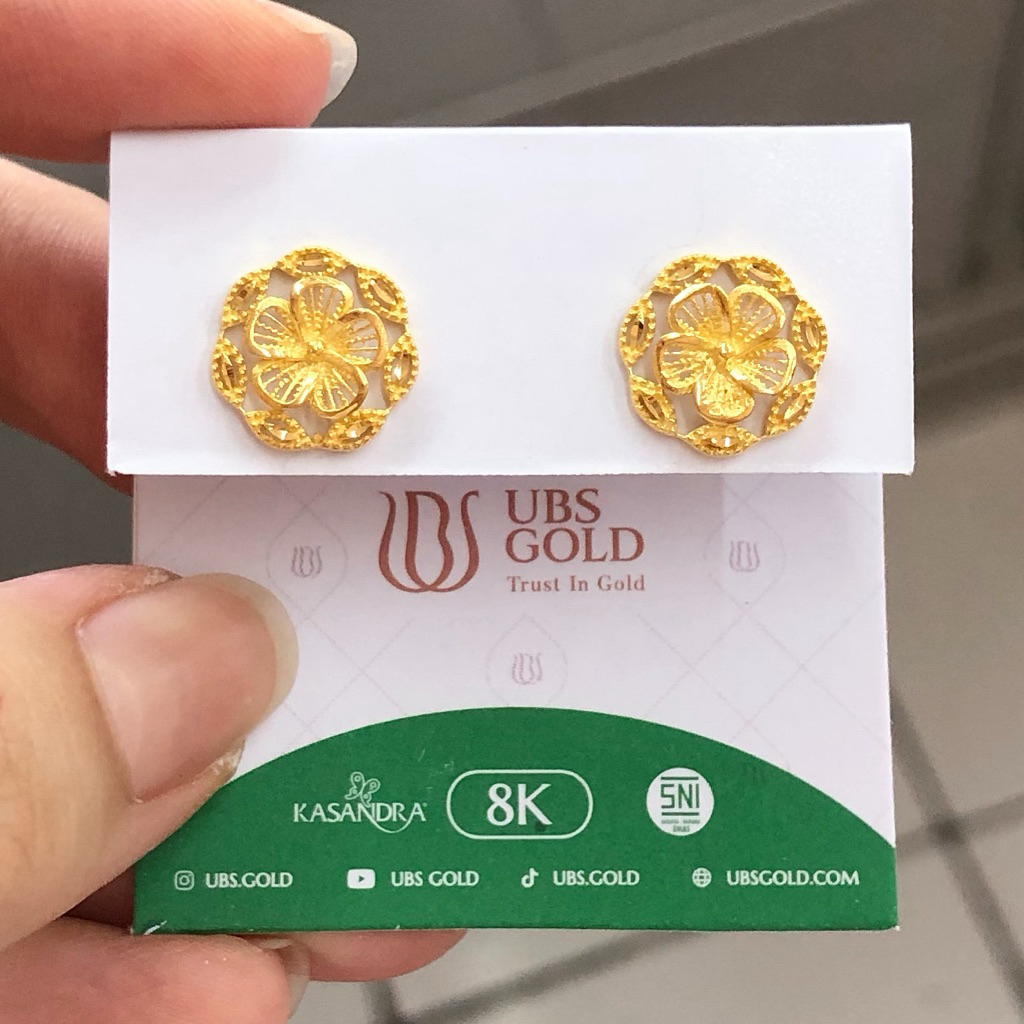 MA12- GIWANG BUNGA KENDARI 1.27GR KADAR 375 ULIR EMAS UBS