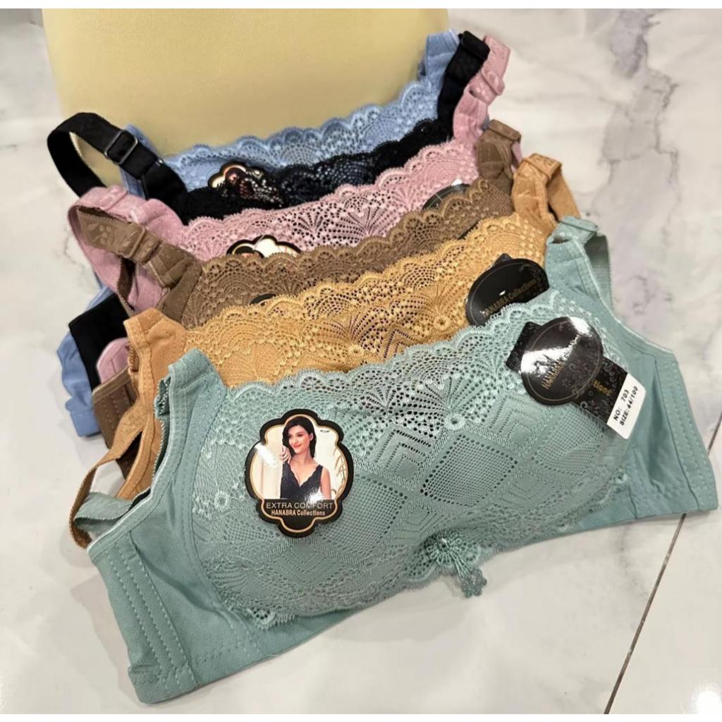 3 PCS BRA KEMBEN HANABRA ART 703 TANPA KAWAT BUSA TIPIS