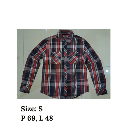 Preloved (second-bekas) Kemeja Flannel Size S Merk Le Cooper