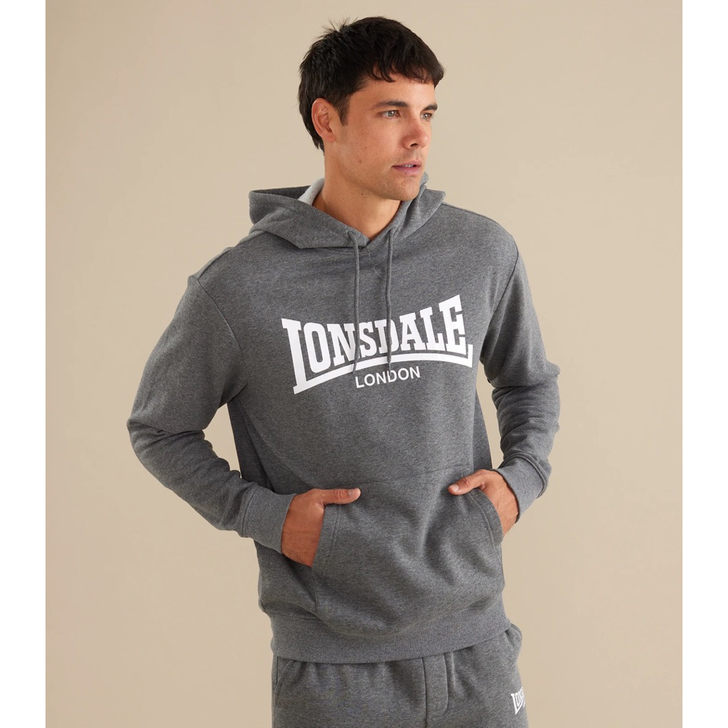 Lonsdale London Original Hertford Hoodie Jacket In Charcoal Grey