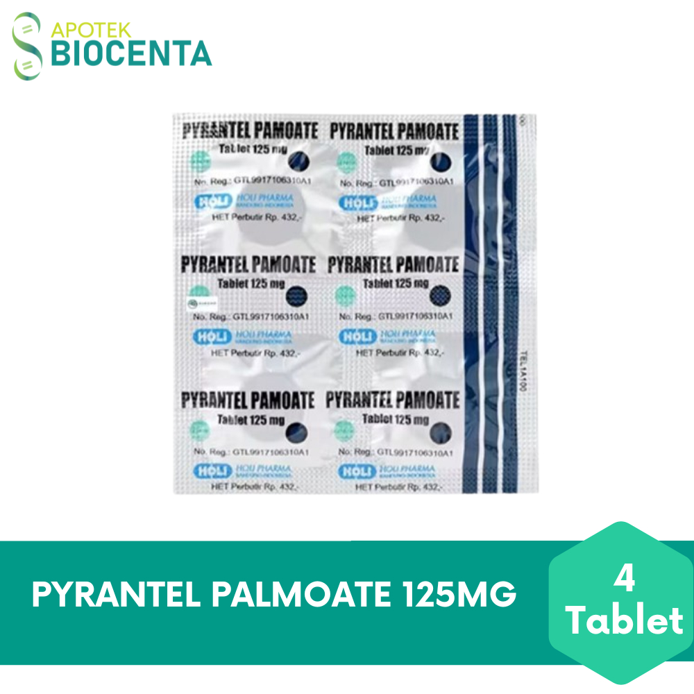 Pyrantel 125 mg isi 4 Tablet -Obat Cacingan
