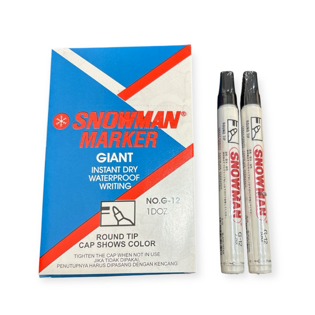 

SPIDOL SNOWMAN PERMANENT (1 LUSIN ISI 12 PCS) WARNA HITAM