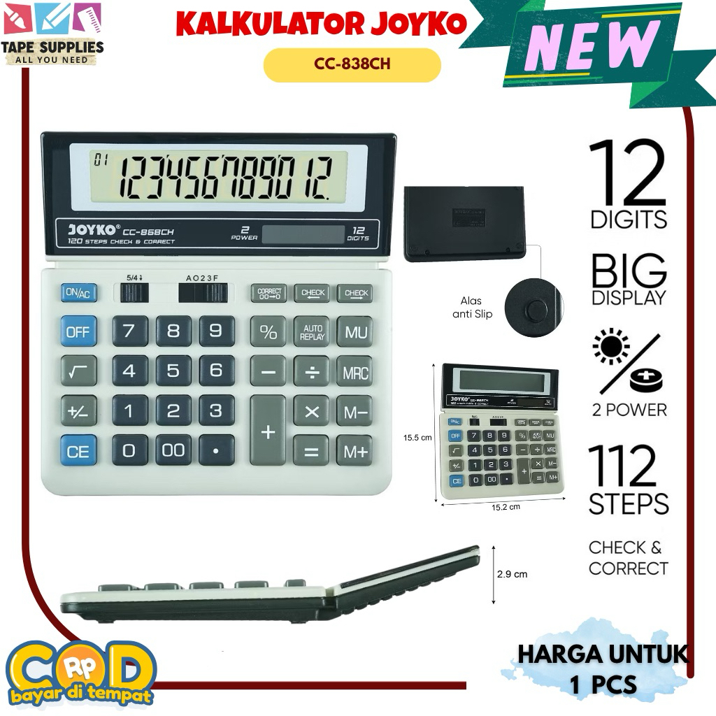 

(KALKULATOR LENGKAP) Calculator Bisis Kalkulator Scientific JOYKO CC-23BP / 868CH / CC-13 / CC-8BP