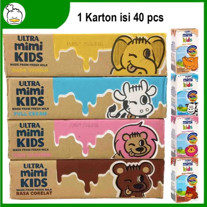 

x1 Karton ULTRAJAYA 125mL ultra Mimi kids susu UHT Plain Full Cream • Cokelat • Stroberi • Vanilla