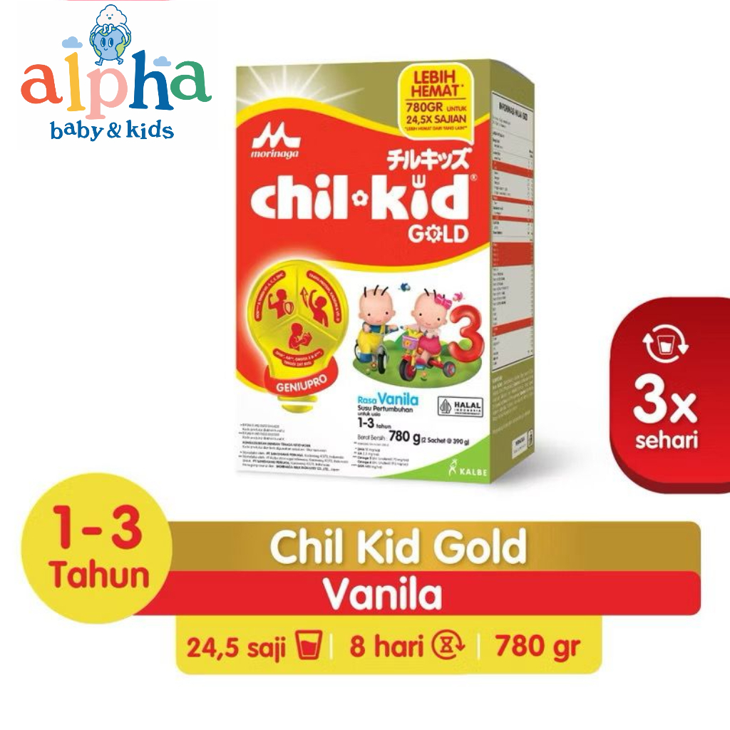 Morinaga Chil Kid Gold Vanila & Madu 780g Susu Formula 1-3 Tahun